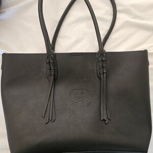 Gucci Dark Gray Leather Tote